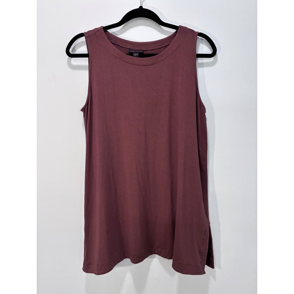 J. Jill Wearever Brown Tunic Tank Top Womens Medium Rayon Blend